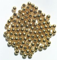 100 5mm Round Gold Plated Metal Beads